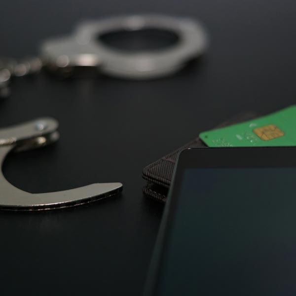 handcuff with wallet,credit card,smartphone